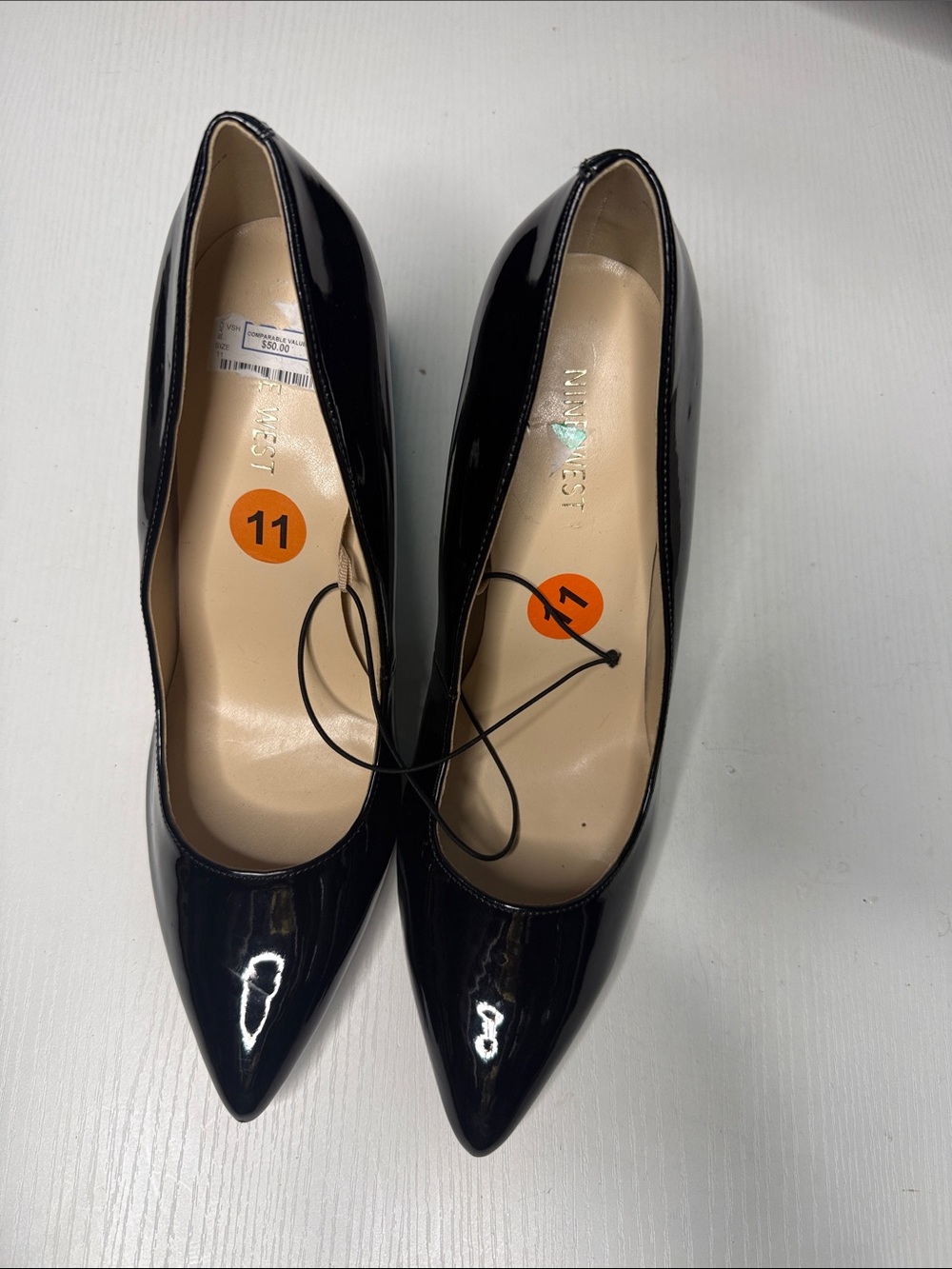 Nine West Black Patent Pointed Toe Pumps